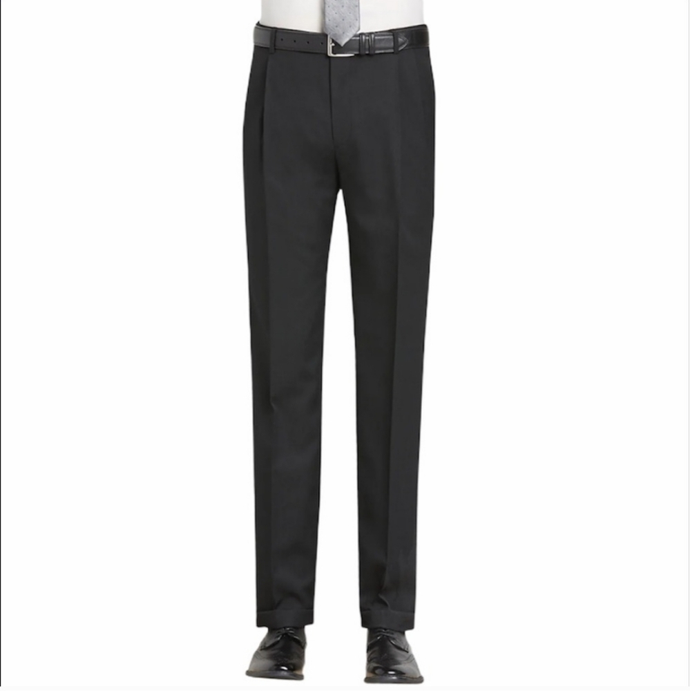 Pronto Uomo Platinum Suit Pants Slacks Black Pinstripe Waist 32 x 26